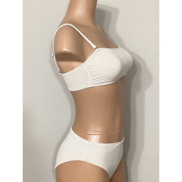 New. Nordstrom ivory & gold metallic thread bikini. Normally $119 - Picture 5 of 12